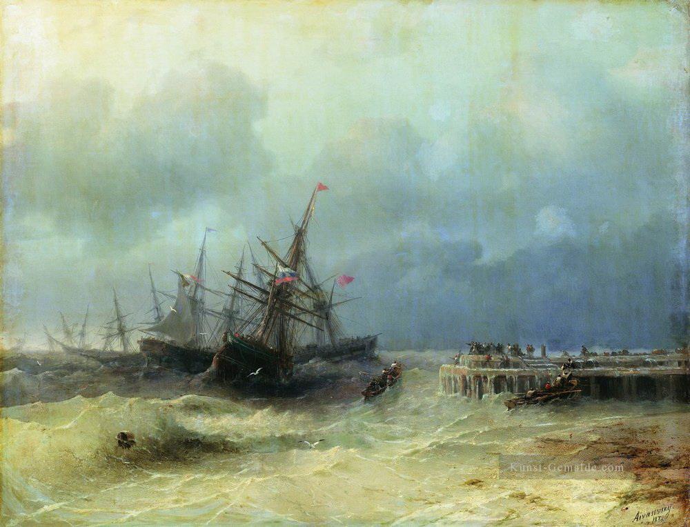 vom Sturm Flucht 1872 Verspielt Ivan Aivazovsky russisch Ölgemälde